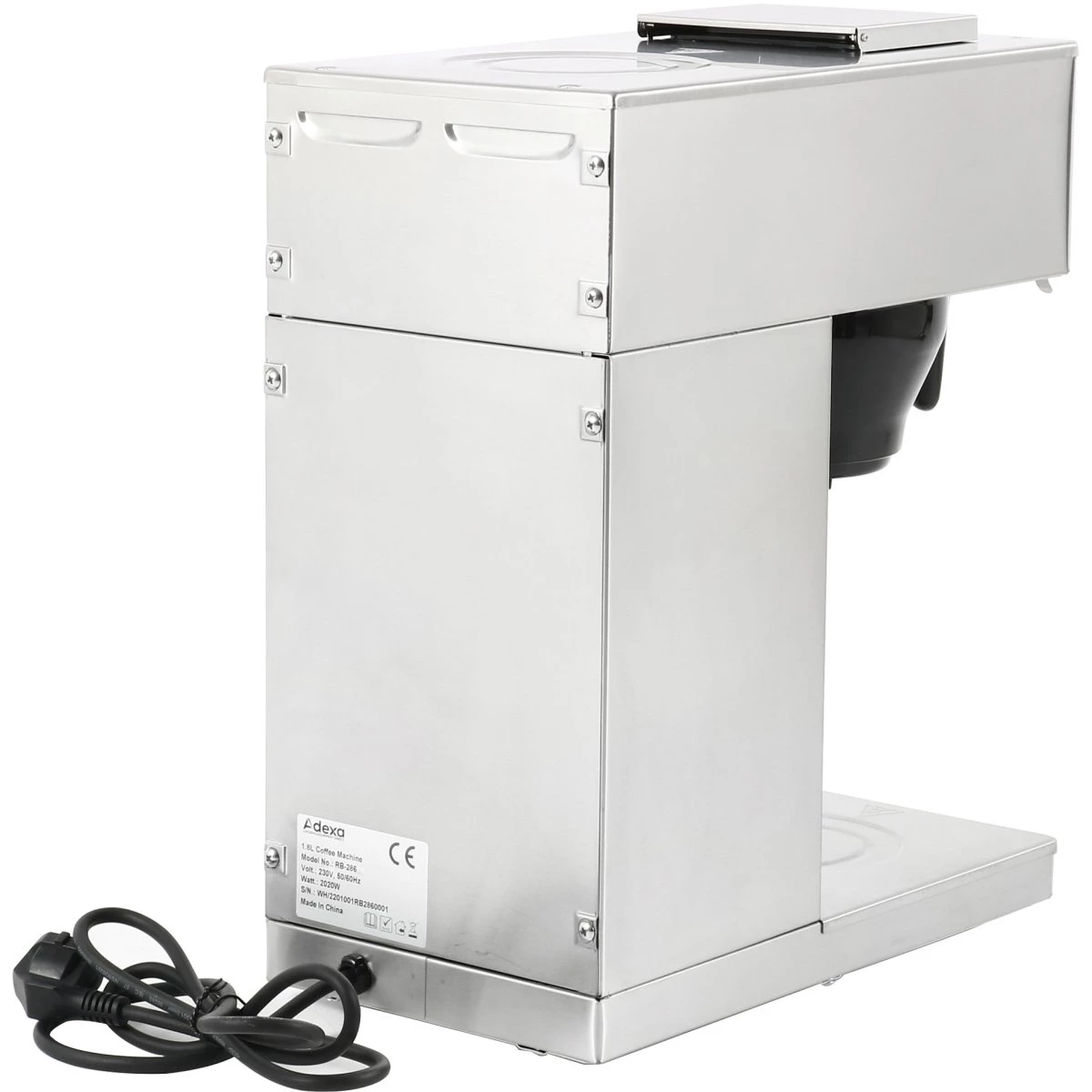 Commercial Filter Coffee Maker Manual Fill 1 Glass Jug 2 Hotplates | Adexa RB286W 5 Commercial Filter Coffee Maker Manual Fill 1 Glass Jug 2 Hotplates | Adexa RB286W - Image 5