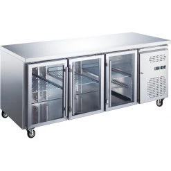 Commercial Refrigerated Counter 3 Glass Doors Depth 700mm | Adexa RG31VGLASS