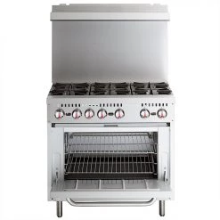 Professional Stainless Steel Gas Range Oven (8kW/hr) With 6 Burners (36kW/hr) And Removable Overshelf | Adexa RGR36X 6 Professional Stainless Steel Gas Range Oven (8kW/hr) With 6 Burners (36kW/hr) And Removable Overshelf | Adexa RGR36X -Adexa Sales RGR36X 1 1200x1200 1