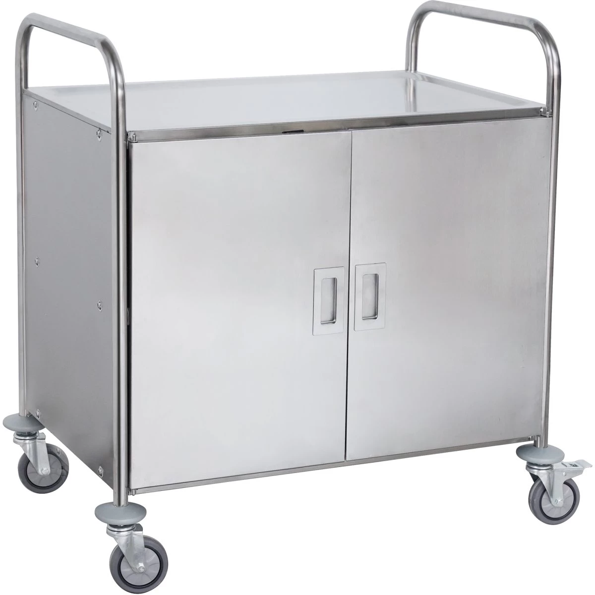 Commercial Serving/Service/Clearing Trolley With Cabinet & Doors Stainless Steel 3 Tier 860x540x940mm | Adexa RST3AD 1 Commercial Serving/Service/Clearing Trolley With Cabinet & Doors Stainless Steel 3 Tier 860x540x940mm | Adexa RST3AD