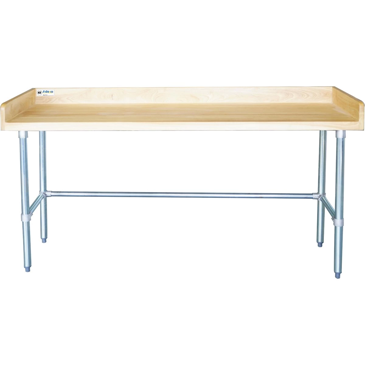 Bakery Work Table Wood Top 3 Sides Upstand 1500x600x900mm | Adexa RWTG600X1500100BSOB 2 Bakery Work Table Wood Top 3 Sides Upstand 1500x600x900mm | Adexa RWTG600X1500100BSOB - Image 2