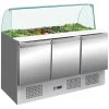 Saladette Prep Counter With Glass Top 1365x700x1350mm 3 Doors | Adexa S903CG