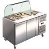 Saladette Prep Counter Glass Top 1360x700x1365mm 2 Doors | Adexa SAL21