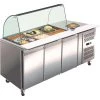 Saladette Prep Counter Glass Top 1795x700x1365mm 3 Doors | Adexa SAL31
