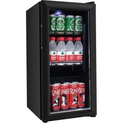 Mini Drinks Fridge Glass Door 40 Litres Black | Adexa SC40