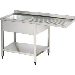 Commercial Sink For Dishwashers 1 Bowl Left Bottom Shelf Splashback 1200mm Depth 700mm | Adexa THSTR127SBL1