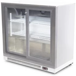 Back Bar Cooler 2 Sliding Doors 220 Litres Stainless Steel | Adexa SSBC02PS