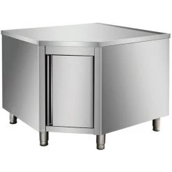 Commercial Worktop Floor Cupboard Corner Unit Hinged Door Stainless Steel Sides 700mm | Adexa THESR107