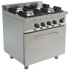 Professional Gas Range 4 Burners 20kW Gas Oven 5.8kW | Adexa THG7F4PWFG1