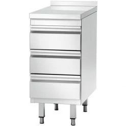 Commercial Drawer Cabinet Stainless Steel 3 Drawers Upstand Width 500mm Depth 700mm | Adexa THSS3R57A