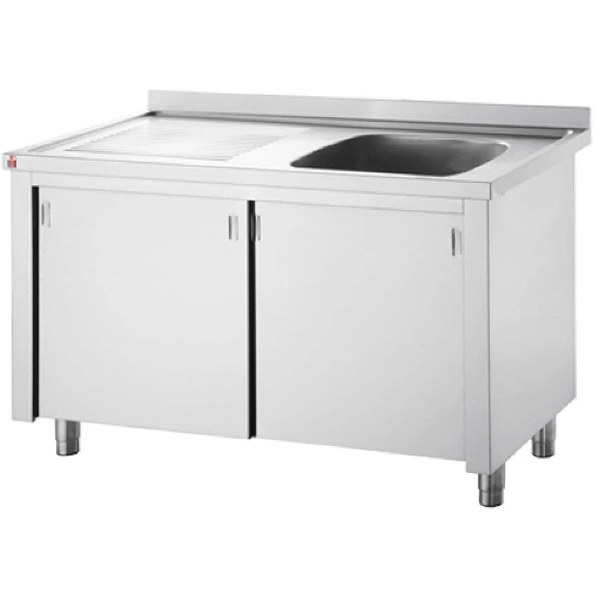 Commercial Sink With Cupboard Stainless Steel 1 Bowl Right Splashback Width 1200mm Depth 700mm | Adexa THSSR127BR1 1 Commercial Sink With Cupboard Stainless Steel 1 Bowl Right Splashback Width 1200mm Depth 700mm | Adexa THSSR127BR1