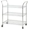 Commercial Utility Cart Chrome Wire 3 Tier 900x450x1100mm | Adexa TR9045110A3CW