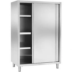 Upright Pan Cupboard Stainless Steel 2 Sliding Doors 3 Shelves 1000x600x2000mm | Adexa VC106SN