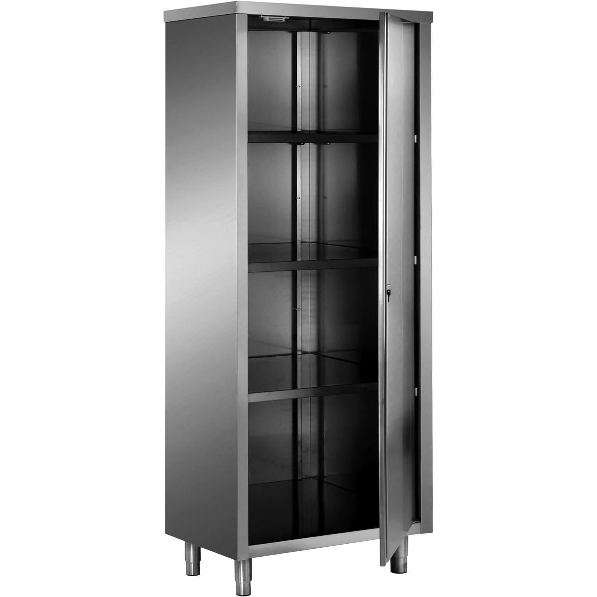 Upright Pan Cupboard Stainless Steel Single Door 3 Shelves 600x600x2000mm | Adexa VC66SN 1 Upright Pan Cupboard Stainless Steel Single Door 3 Shelves 600x600x2000mm | Adexa VC66SN