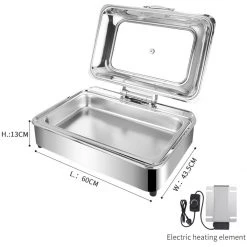Chafing Dish Electric Glass Lid Stainless Steel 7 Litres GN1/1 | Adexa VICCD528 -Adexa Sales VICCD528 2 1200x1200 1
