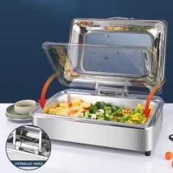 Chafing Dish Electric Glass Lid Stainless Steel 7 Litres GN1/1 | Adexa VICCD528 -Adexa Sales VICCD528 4 1200x1200 1