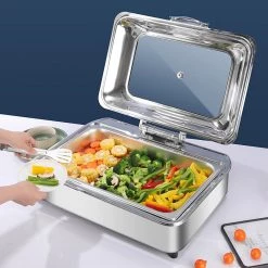Chafing Dish Electric Glass Lid Stainless Steel 7 Litres GN1/1 | Adexa VICCD528 -Adexa Sales VICCD528 5 1200x1200 1