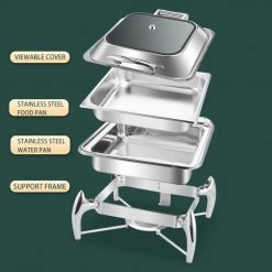 Chafing Dish Glass Lid Stainless Steel 7 Litres GN1/1 | Adexa VICLH2103 -Adexa Sales VICLH2103 3 1200x1200 1