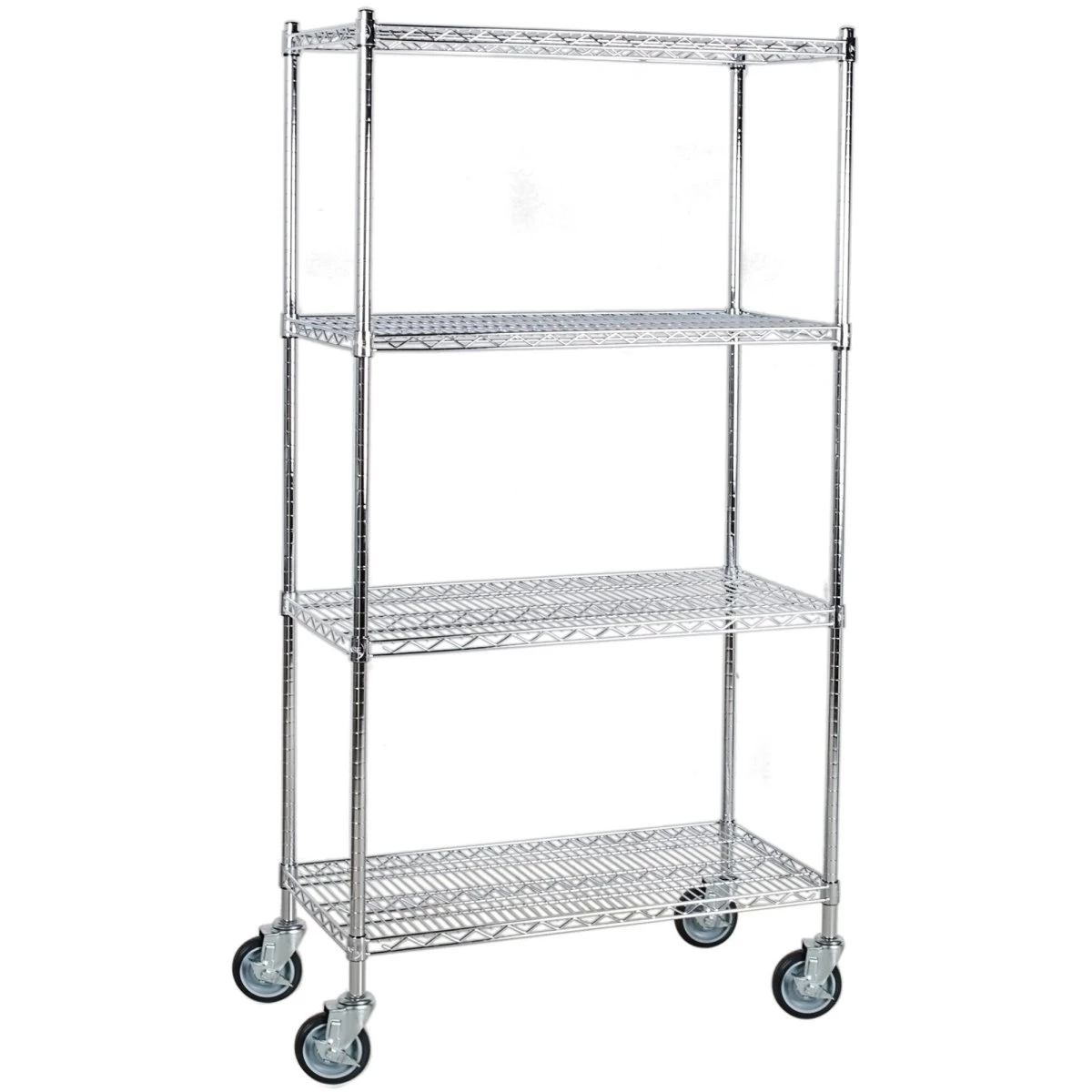 Professional Wire Shelving Unit 4 Tier Silver Mobile 560x350x1200mm | Adexa W4T 1 Professional Wire Shelving Unit 4 Tier Silver Mobile 560x350x1200mm | Adexa W4T
