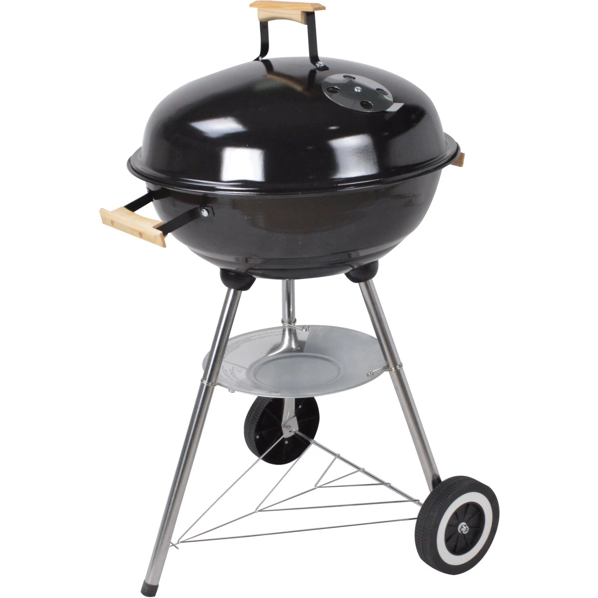 Black Enamel Kettle BBQ Charcoal Grill With Wooden Handles 85cm | Adexa YH22018C 2 Black Enamel Kettle BBQ Charcoal Grill With Wooden Handles 85cm | Adexa YH22018C - Image 2
